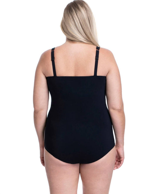 Profile By Gottex - Plus Size Scoop Neck Shirred One Piece Swimsuit