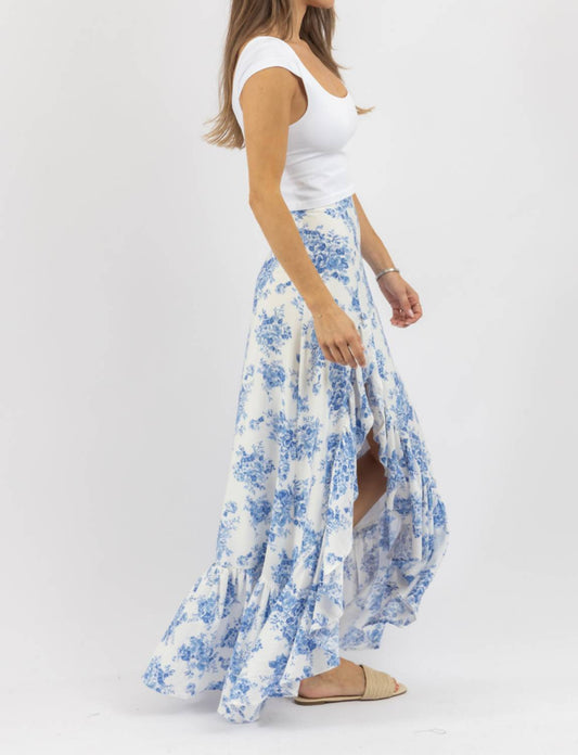 Olivaceous - Mika Floral Ruffle Maxi Skirt