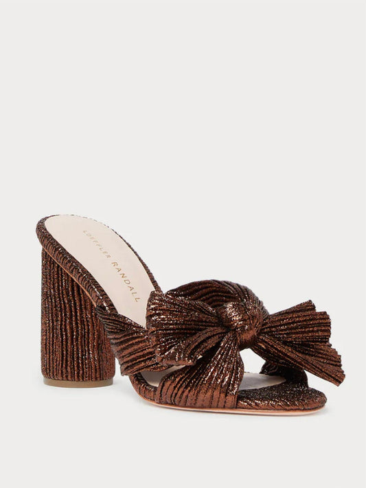 Loeffler Randall - Penny Metallic Lamé Block-heel Mules