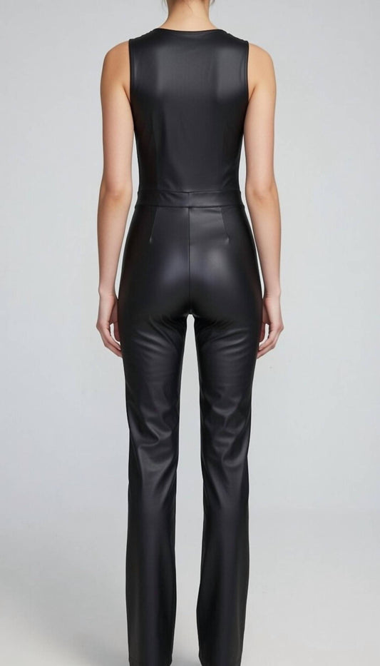 Ser.O.Ya - Coated Button-front Jumpsuit