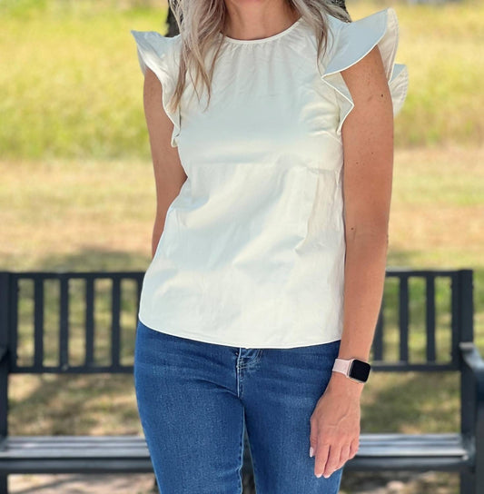 Tcec - Flutter Sleeve Top