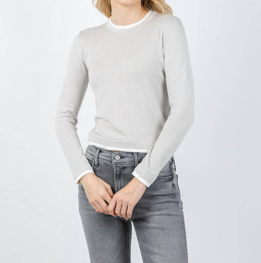 Brodie Cashmere - Double Contrast Trim Crew Sweater