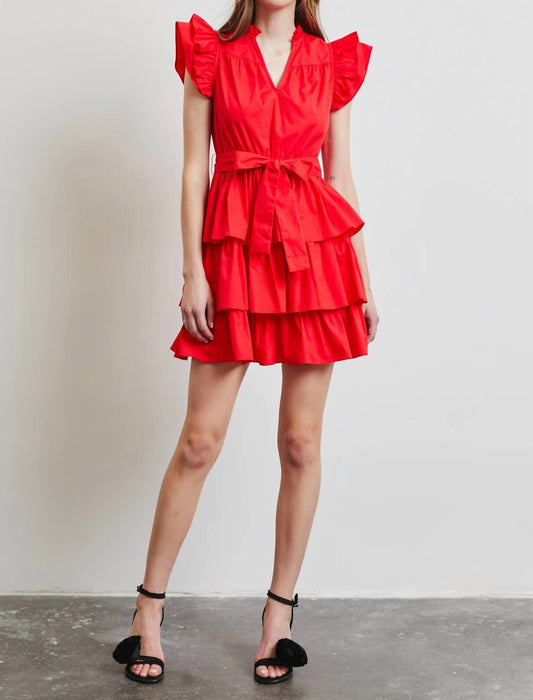 Heyson - Cherry On Top Poplin Ruffle Dress