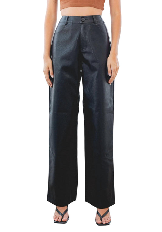 Le Lis - Faux Leather Wideleg Pants