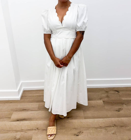 Tcec - Sweet Simplicity Puff Sleeve Midi Dress