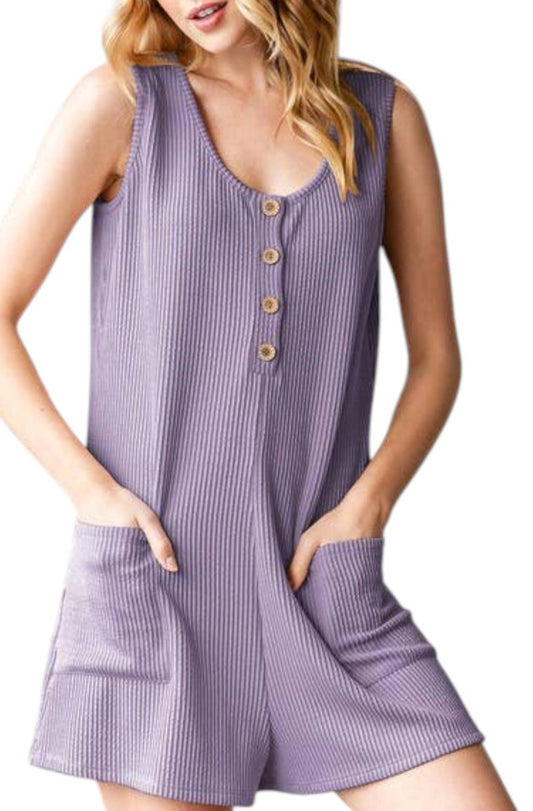 Sunday Morning - Weekend Errands Ribbed Romper