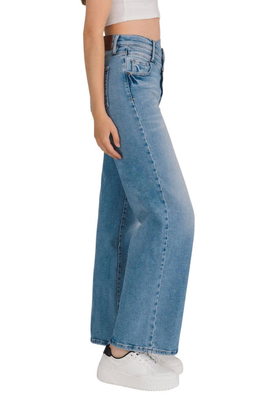 Hidden - DOUBLE CROSS OVER WAISTBAND STRETCH DAD JEAN