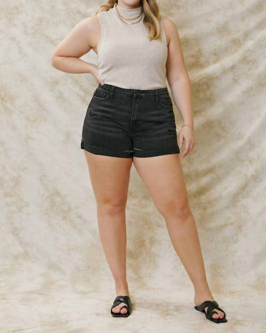 Kancan - High Rise Denim Shorts - Plus