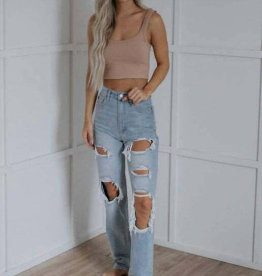 Calvin Klein - High Rise Distressed Jeans
