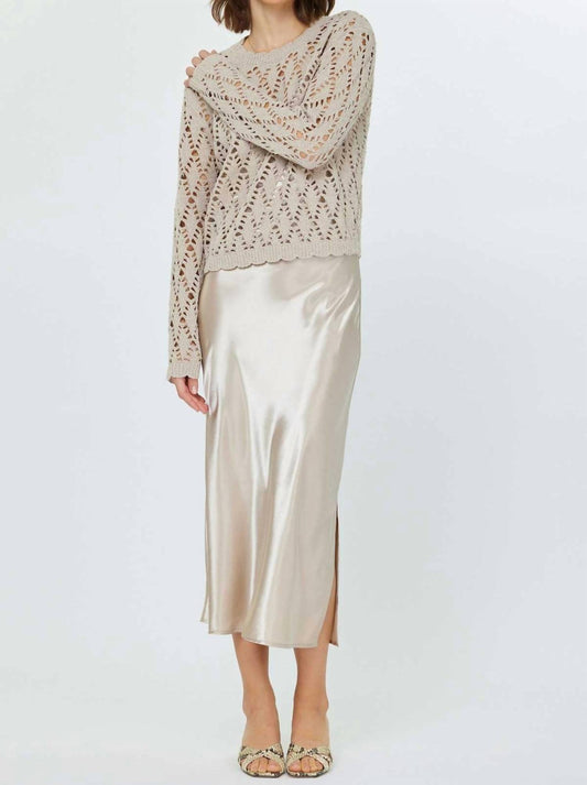 Nyland - Rozlyn Chunky Pointelle Sweater & Satin Dress Set