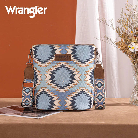Wrangler - Aztec Distressed Print Dual Sided Print Crossbody