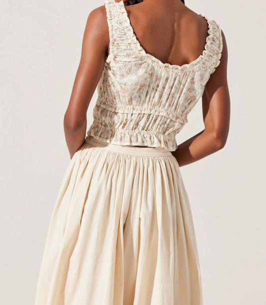 Astr - Kissel Floral Eyelet Cropped Top