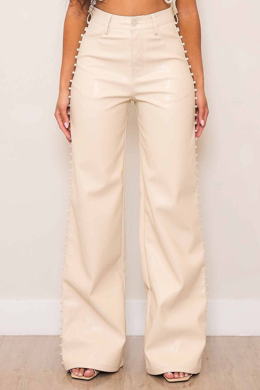 Vibrant M.I.U - Vegan Leather Wide With Pearl