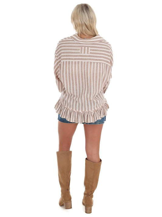 Easel - Easy Days Stripe Linen Top