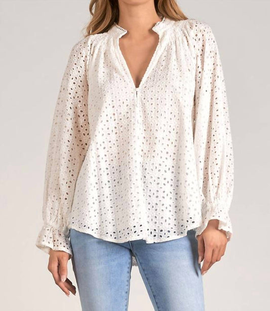 Elan - Allover Eyelet Blouse