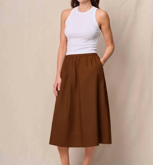 Stateside - Voile Ribbed Waist Midi Skirt