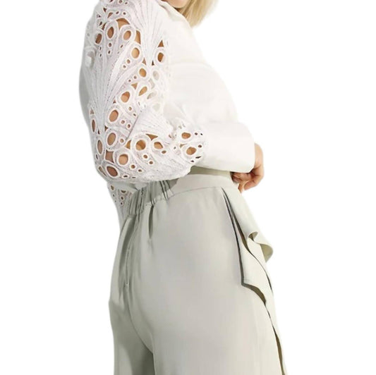 Mulla - Ms. Alice Lace Sleeve Button Down Blouse