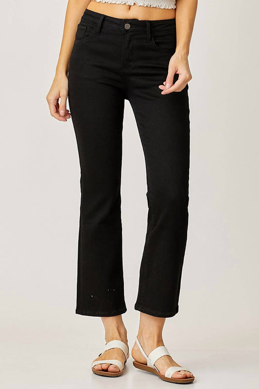 Risen - Dominique Mid Rise Crop Straight Jeans