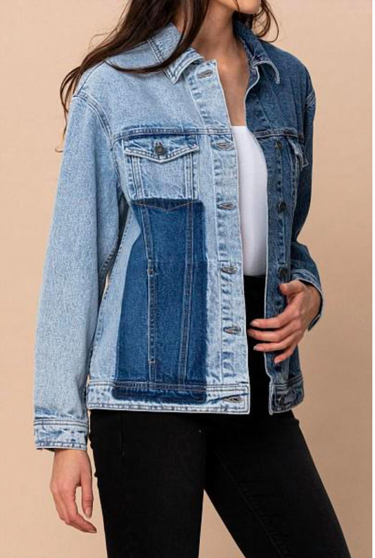 Women's Patch Oversized Denim Jacket