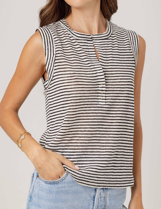 Sundays - Stripe Linen Sky Tee