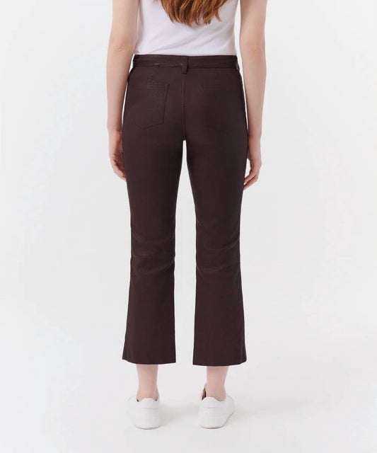 Atm - LEATHER CROPPED FLARE PANT