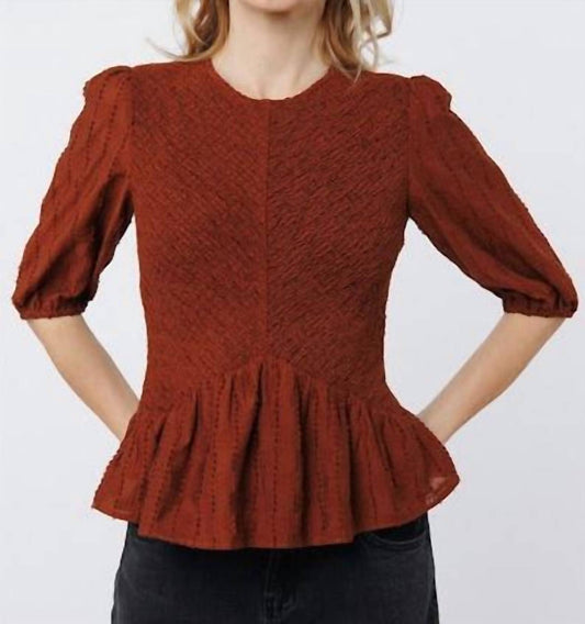 Ciebon - Smocked Peplum Top