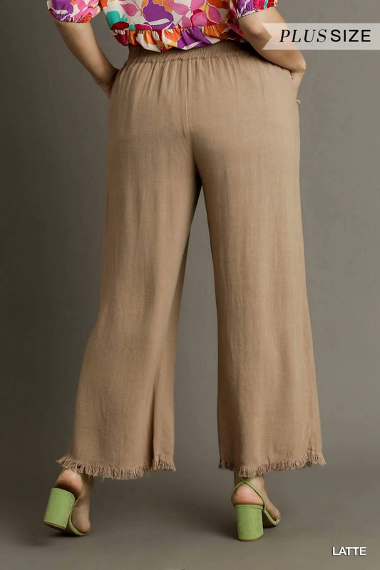 Umgee - Wide Leg Linen Pant - Plus