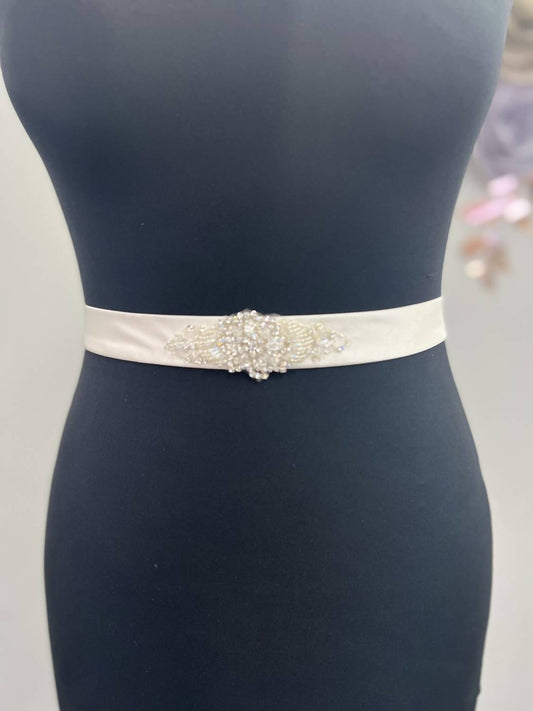 Morilee - Satin Belt With Crystal Beading