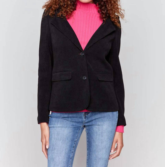 Charlie B - Knit Corduroy Blazer With Hood
