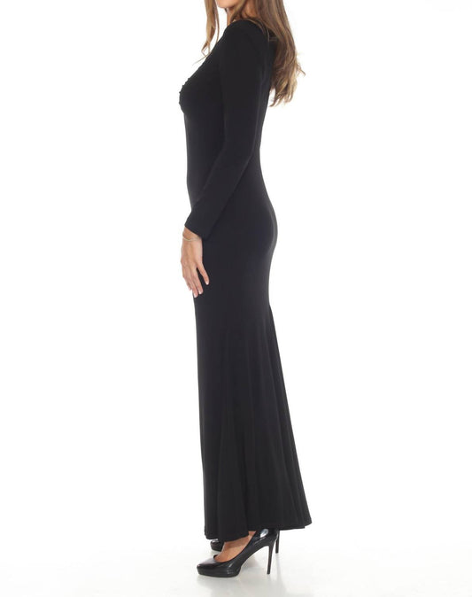 Joseph Ribkoff - Embellished V-neck Mermaid Evening Dress