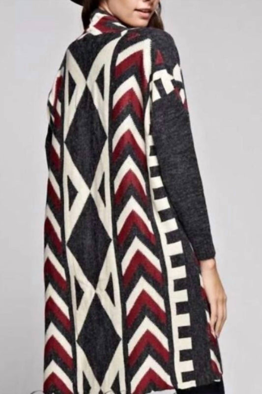 Geegee - Long Geometric Cardigan