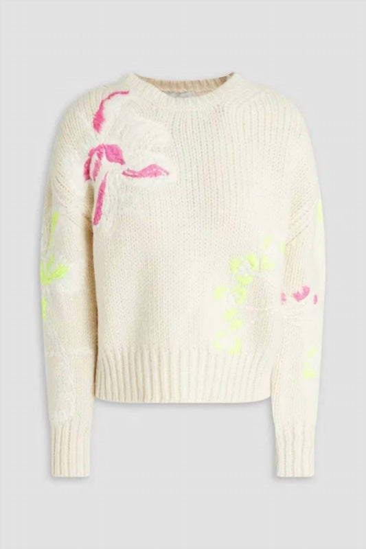 Valentino - Embroidered Wool Silk Cashmere Blend Sweater