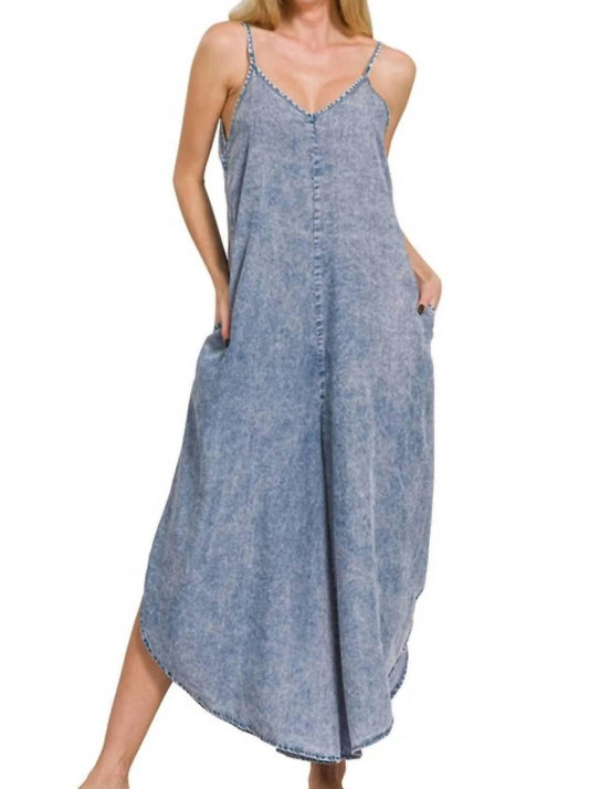 Zenana - Lyocell Acid-washed Jumpsuit