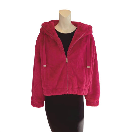 Philosophy - Women's Faux Fur Bomber with Hoodie