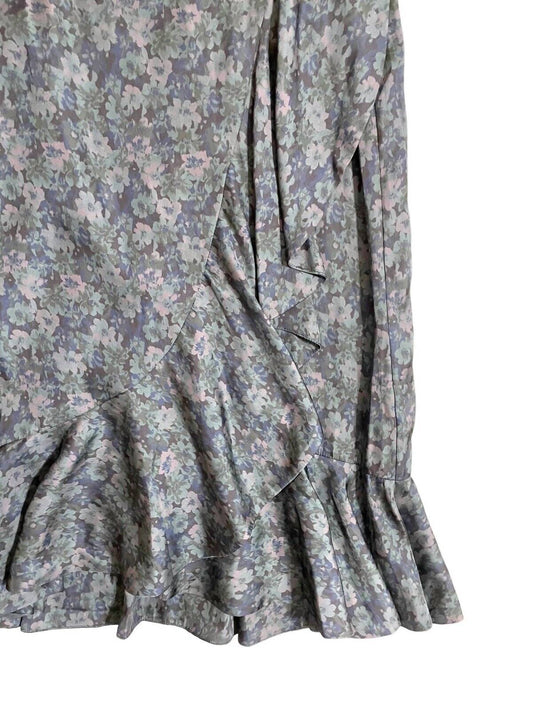 Paige - Wrap Alamar Floral Midi Ruffle Skirt