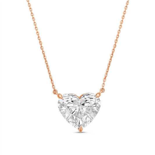 Diana M Jewels - 15.00 Cts Lab Grown Heart Diamond Pendant Necklace