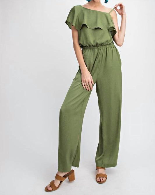Easel - Claire Satin Jumpsuit