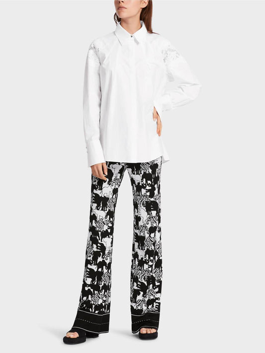 Marc Cain - Lace Appliqué Long Sleeve Blouse