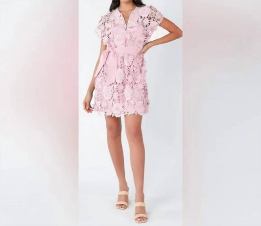 Abbey Glass - 3d Lace Mini Dress