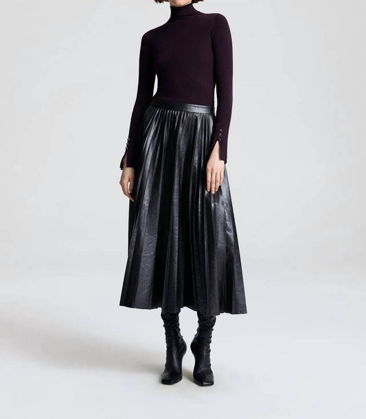 A.L.C. - Etta Vegan Leather Midi Skirt