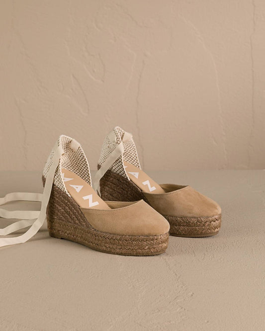 Manebi - Women's Soft Suede Low Wedge Espadrille