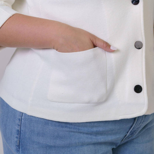 Minnie Rose - Cotton Blend Shrunken Blazer - Plus Size