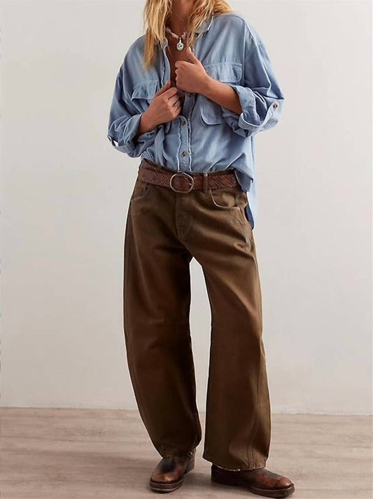 Free People - Good Luck Coated Barrel Jeans