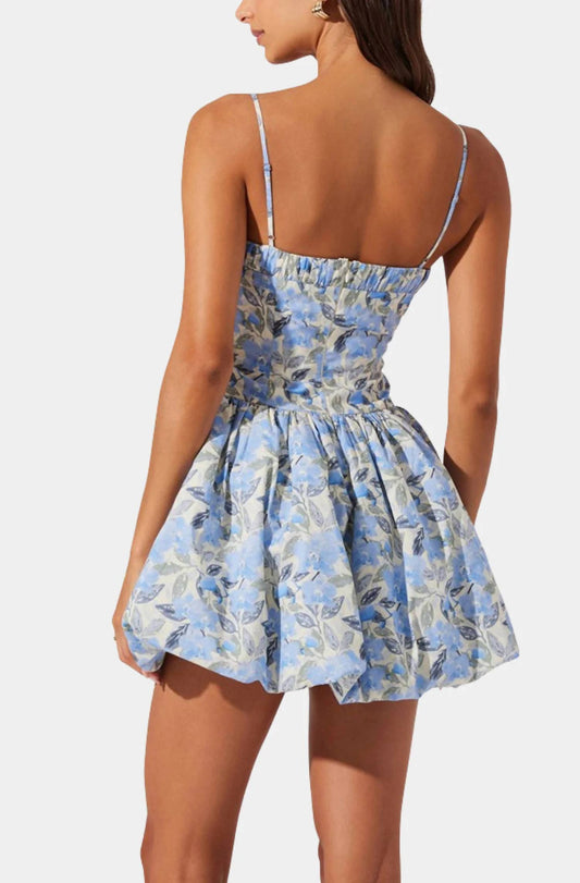 Astr - Azure Petals Bubble Mini Dress