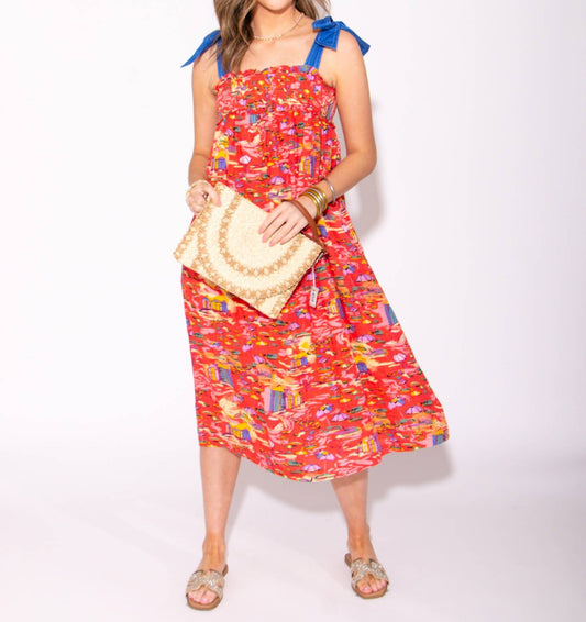 Tcec - Women's Summer Canvas Tie Straps Midi Dress