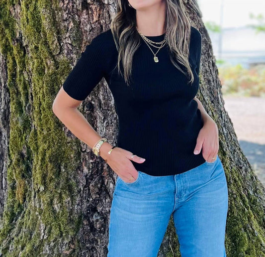 Esqualo - Round Neck Ribbed Sweater