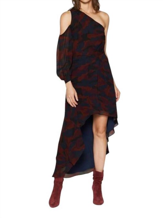 Joie - Sala Silk Camo Print Asymmetrical One Shoulder Dress