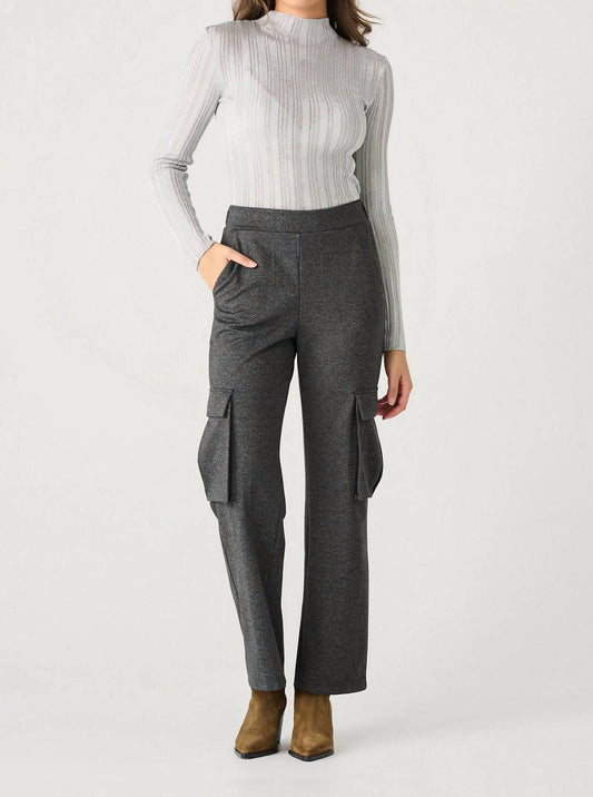 Dex - Long Sleeve Ribbed Shimmer Top