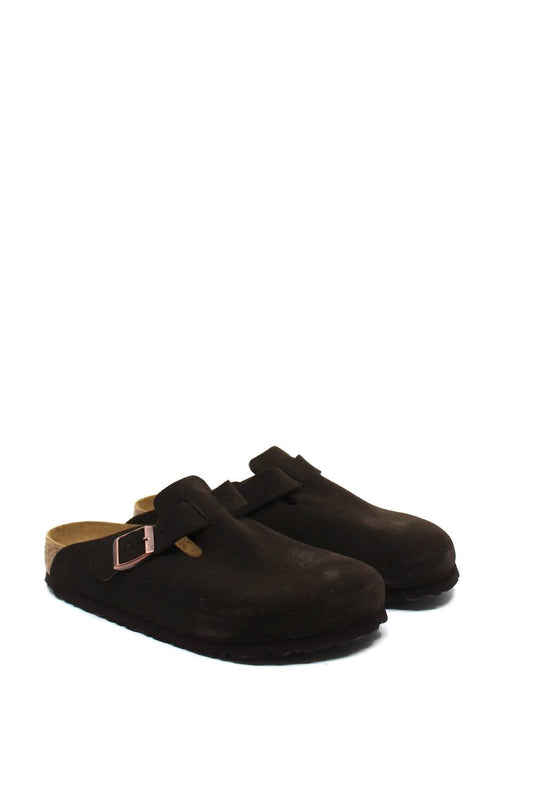 Birkenstock - Unisex Suede Soft Footbed Narrow Clogs