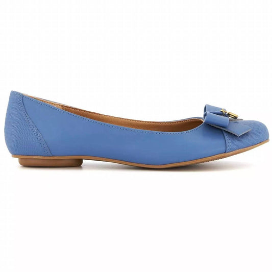 Andrea - Women's Ballerinas With Bow and Golden Lock Charm Flats